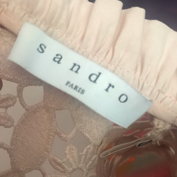 Sandro Paris dress lace cut out pastel peach needs new zipper MSRP $495 … - Picture 6 of 17